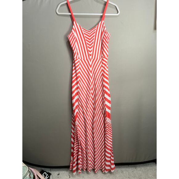 Anthropologie LILKA Dress Sz XS Red White Maxi Stripe Summer Cocktail Festive - Picture 9 of 16